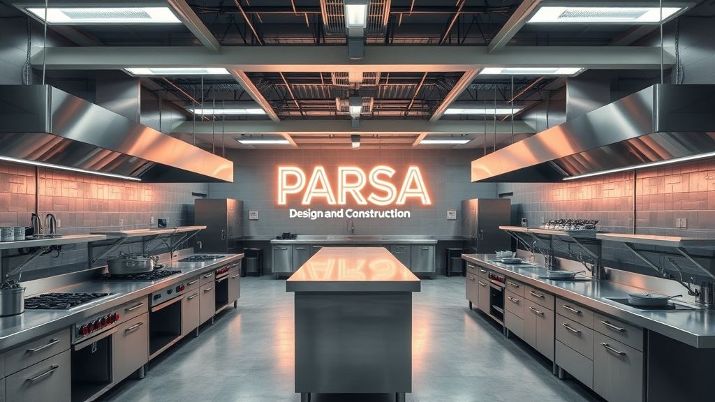 {"prompt":""Large, modern industrial kitchen with stainless steel surfaces, professional cooking equipment, and large cooking stations. In the center of the room, glowing neon lights form the text 'PARSA Design and Construction' on the wall. Bright, clean atmosphere with overhead lighting and immaculate countertops. The space is spacious, highly functional, and industrial, with a real-world look and feel, sharp focus, realistic details."","originalPrompt":""Large, modern industrial kitchen with stainless steel surfaces, professional cooking equipment, and large cooking stations. In the center of the room, glowing neon lights form the text 'PARSA Design and Construction' on the wall. Bright, clean atmosphere with overhead lighting and immaculate countertops. The space is spacious, highly functional, and industrial, with a real-world look and feel, sharp focus, realistic details."nn","width":1024,"height":576,"seed":42,"model":"flux","enhance":false,"nologo":true,"negative_prompt":"worst quality, blurry","nofeed":true,"safe":false,"isMature":false,"isChild":false}